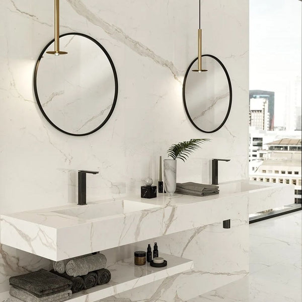 Double Vasque sur mesure en Marbre Blanc